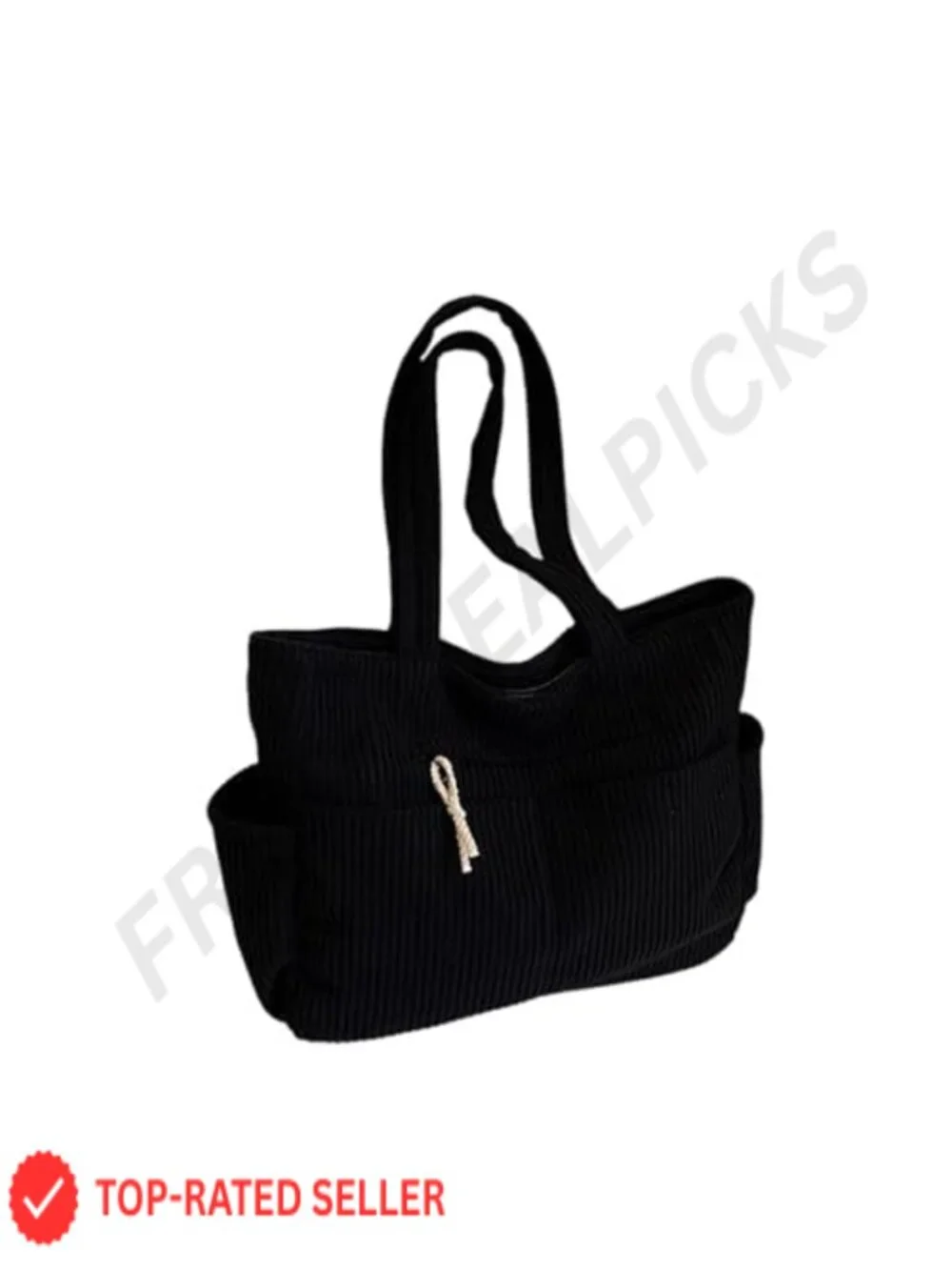 Corduroy Hobo Tote Bag with Pockets for Work & Travel